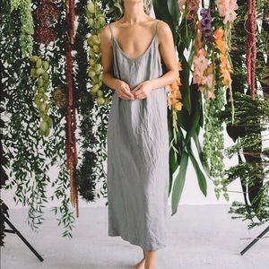 LINENFOX Africa dress (forest green)